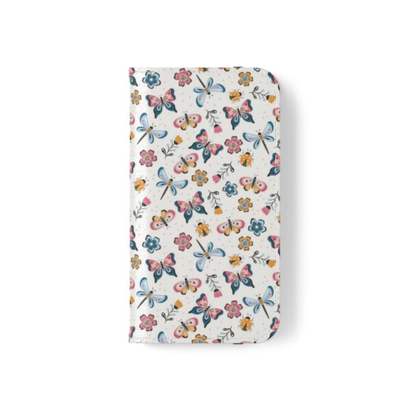 Closed Butterfly All Over Print Faux Vegan Leather iPhone Flip Case