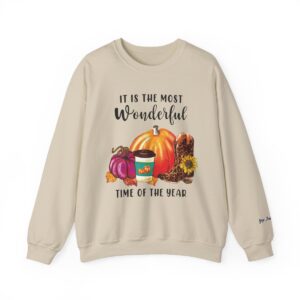 Front View Sand Wonderful Time Of The Year | Unisex Heavy Blend™ Crewneck Sweatshirt