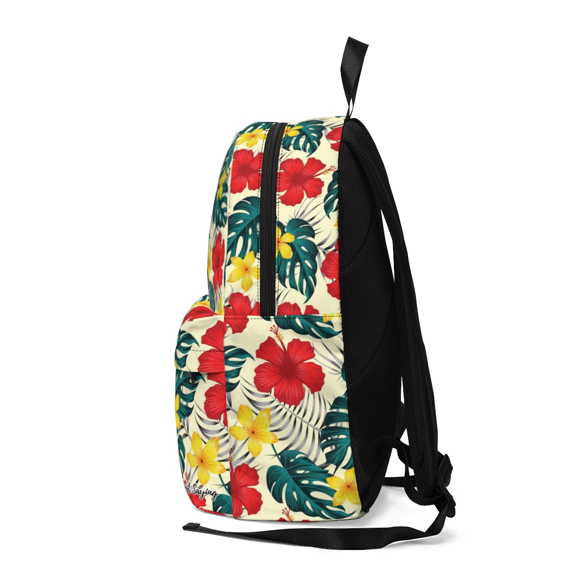 Tropical Red and Yellow Flowers Unisex Classic Backpack, On The Go Business, School Travel, Going to Grandma's Over the Weekend - Image 3
