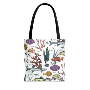 Sea and Ocean Life Tuna Sunfish Coral Shells Ocean Tote Bag
