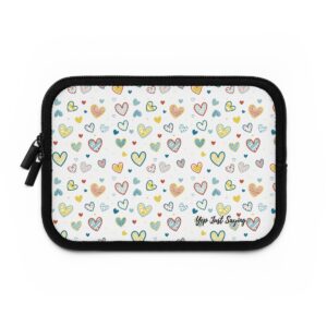 Rainbow Heart Colors Laptop Sleeve Design for School, On The Go Business Travel, Best All Around Computer Tablet Gift