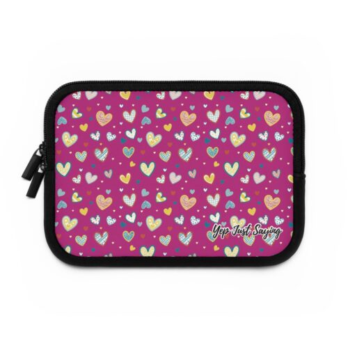 Rainbow Heart Colors Pink Laptop Sleeve
