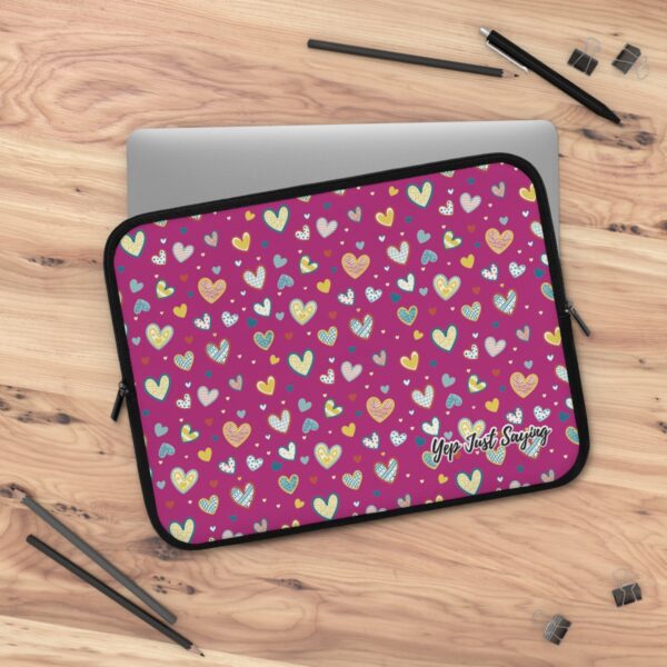 Rainbow Heart Colors Pink Laptop Sleeve