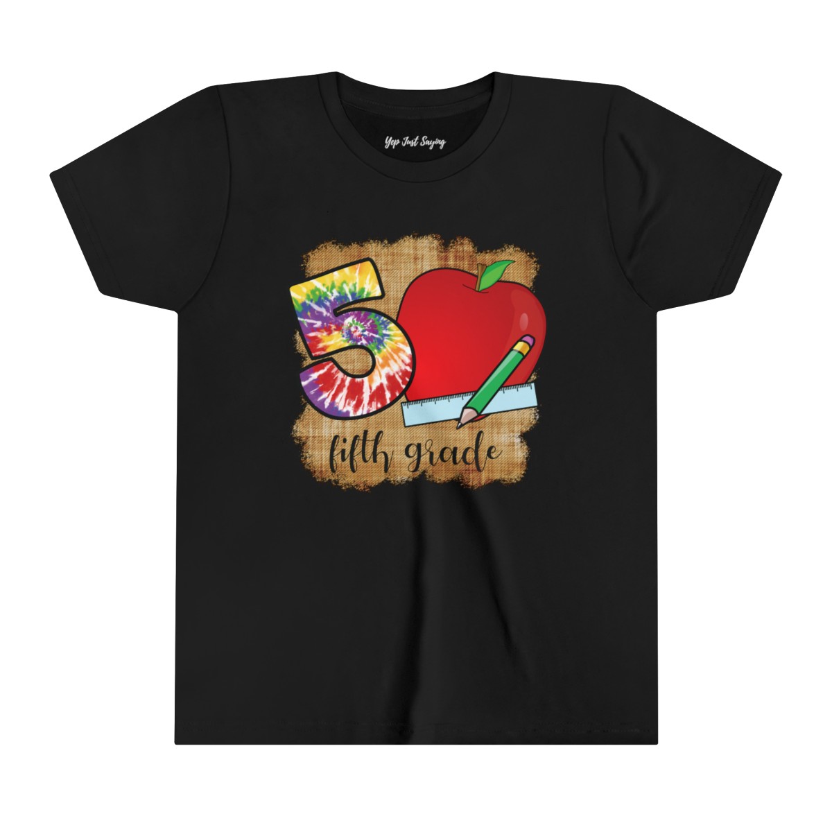 Fifth Grade Apple youth short sleeve tee - black