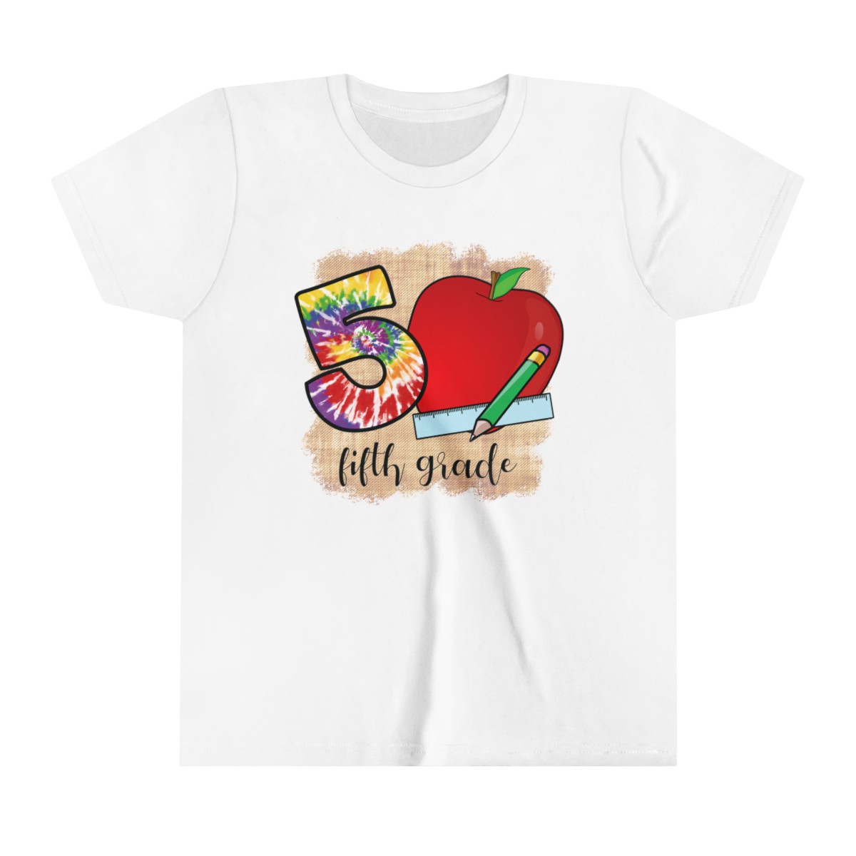Fifth Grade Apple youth short sleeve tee - White