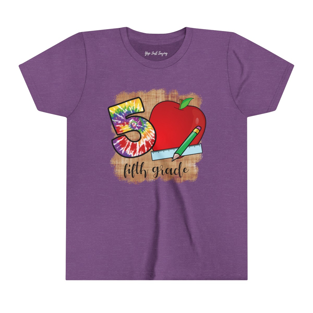 Fifth Grade Apple youth short sleeve tee - Team Purple