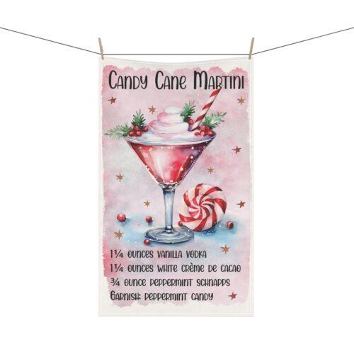 Candy Cane Martini Kitchen Towel