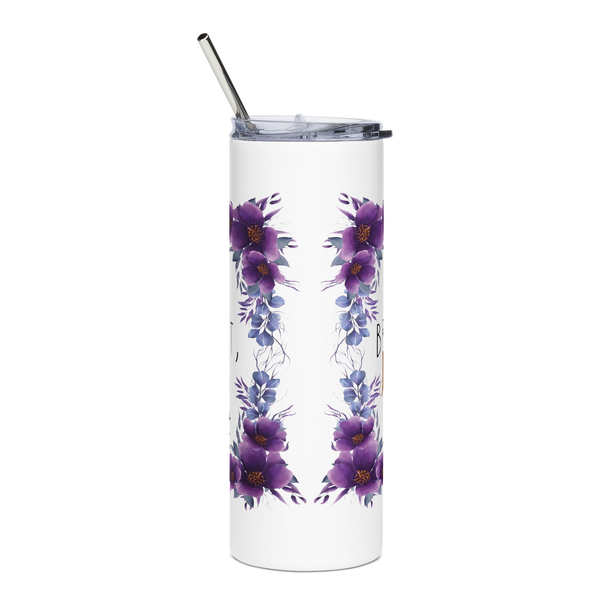Inspirational Floral Stainless Steel Tumbler - If God Brings You To It