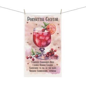 Poinsettia Cocktail Kitchen Towel
