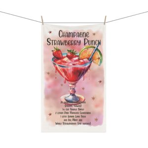 Champagne Strawberry Punch Kitchen Towel