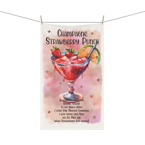 Champagne Strawberry Punch Kitchen Towel