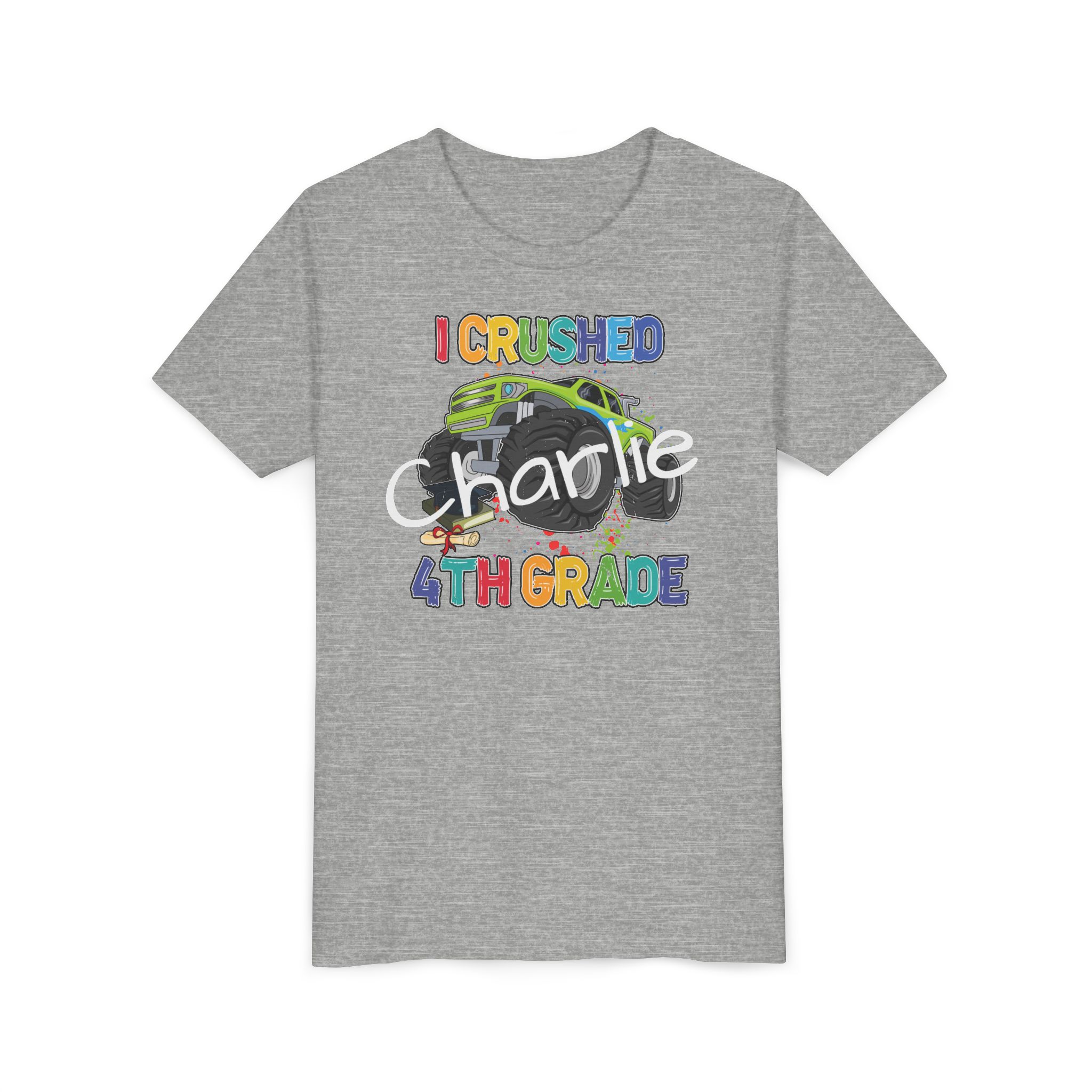 Youth Short Sleeve Tee | I Crushed 4th Grade | Back to School | End of School Tee - Image 3