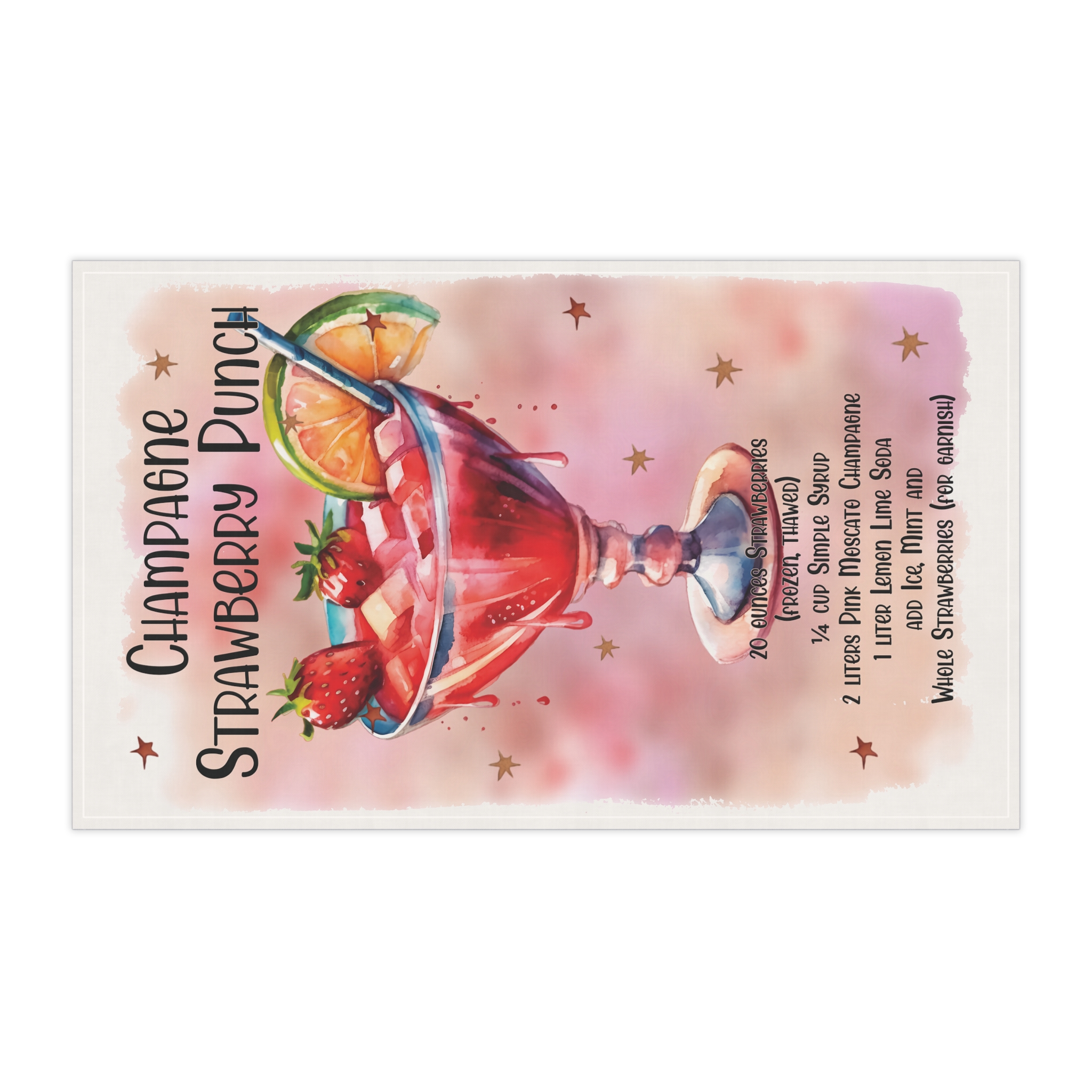 Champagne Strawberry Punch Kitchen Towel - Image 6