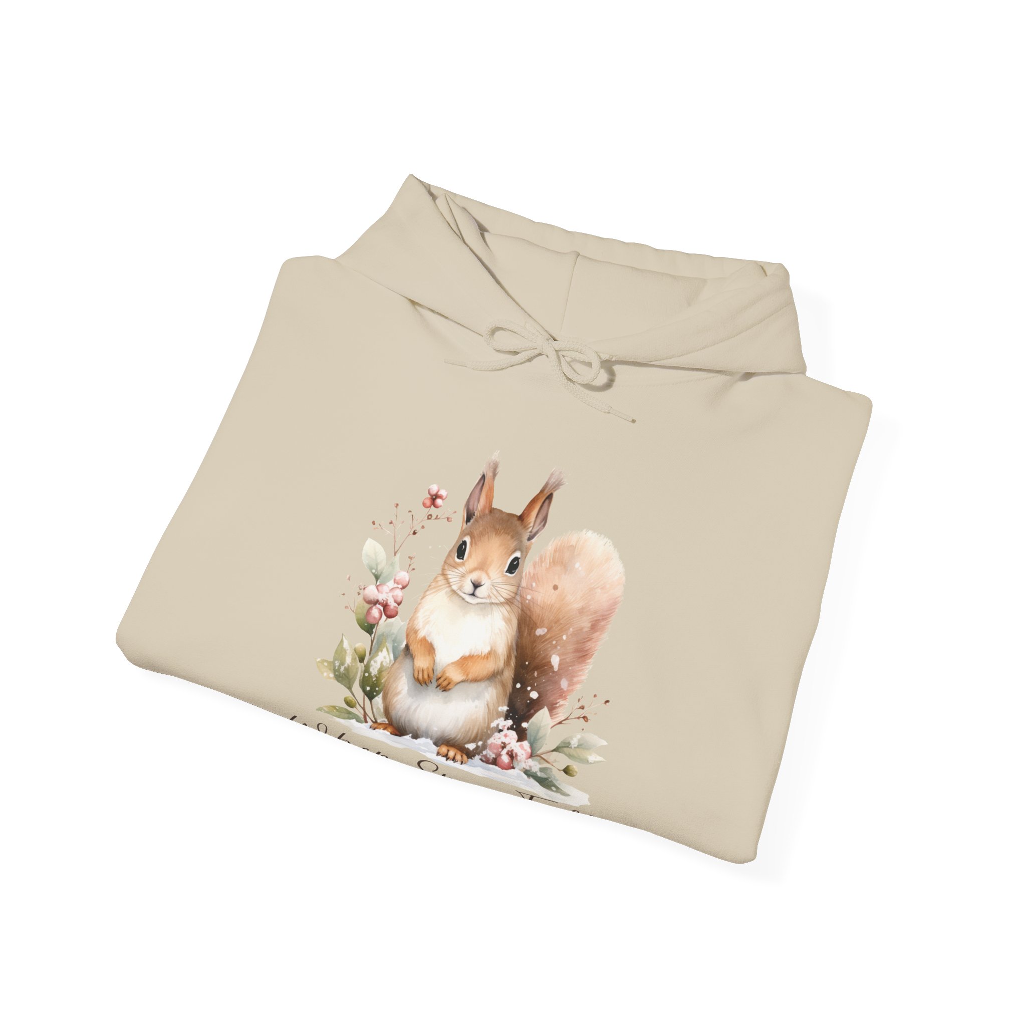When Snow Fall Hooded Sweatshirt, Cute Squirrel Playing in the Snow - Image 12