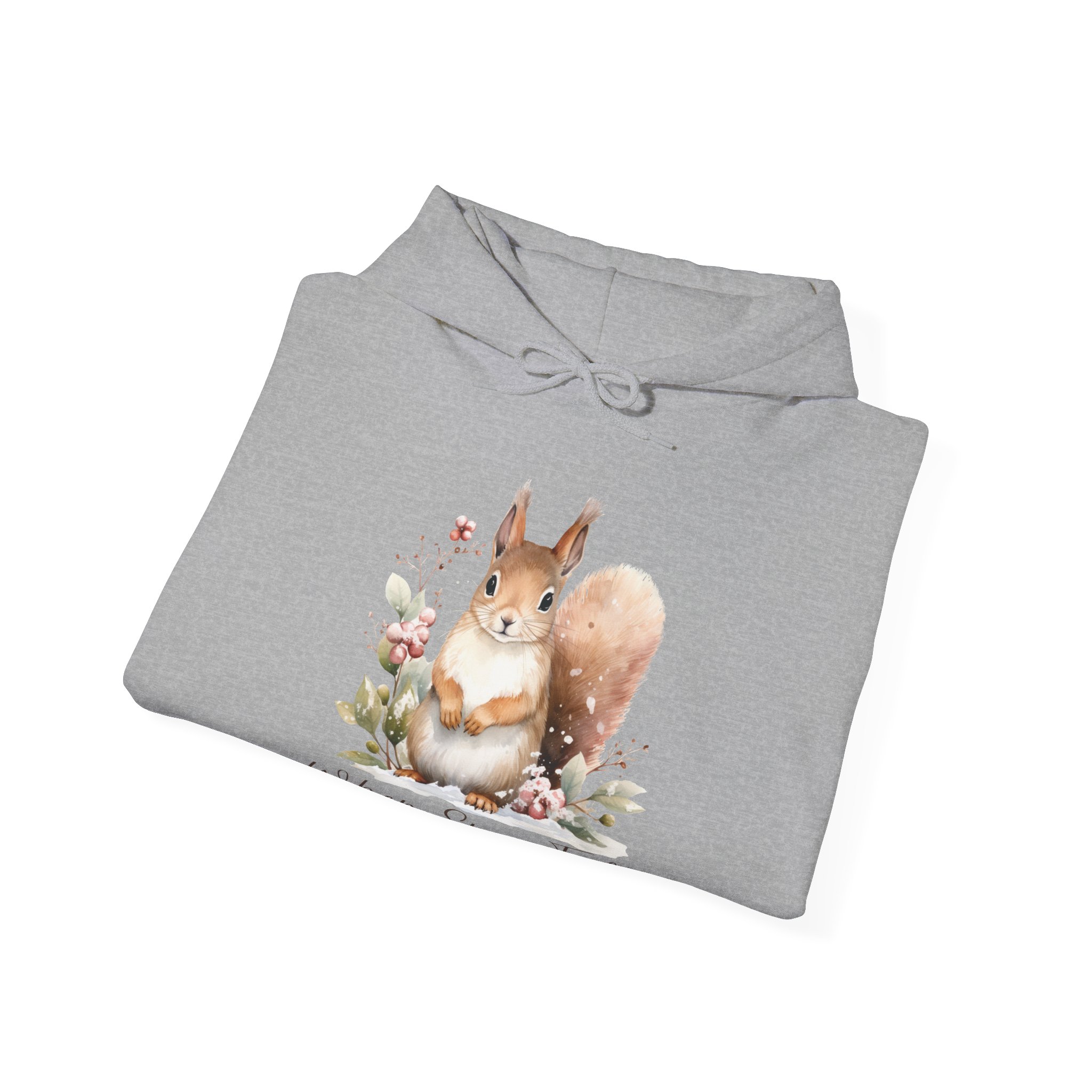 When Snow Fall Hooded Sweatshirt, Cute Squirrel Playing in the Snow - Image 16