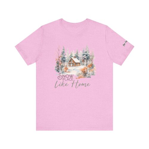 Snow Place Like Home Unisex Jersey Short Sleeve Tee, Cozy Winter Home Tshirt