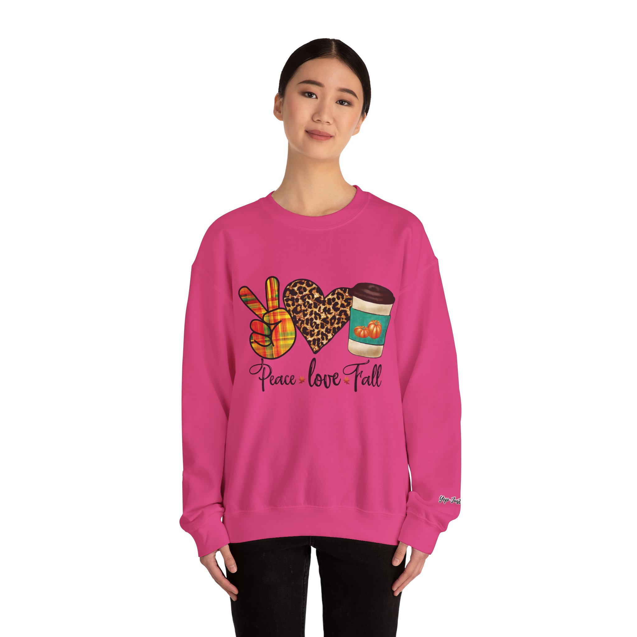 Peace Love Fall | Cozy Sweatshirt | Unisex Heavy Blend™ Crewneck Sweatshirt - Image 4
