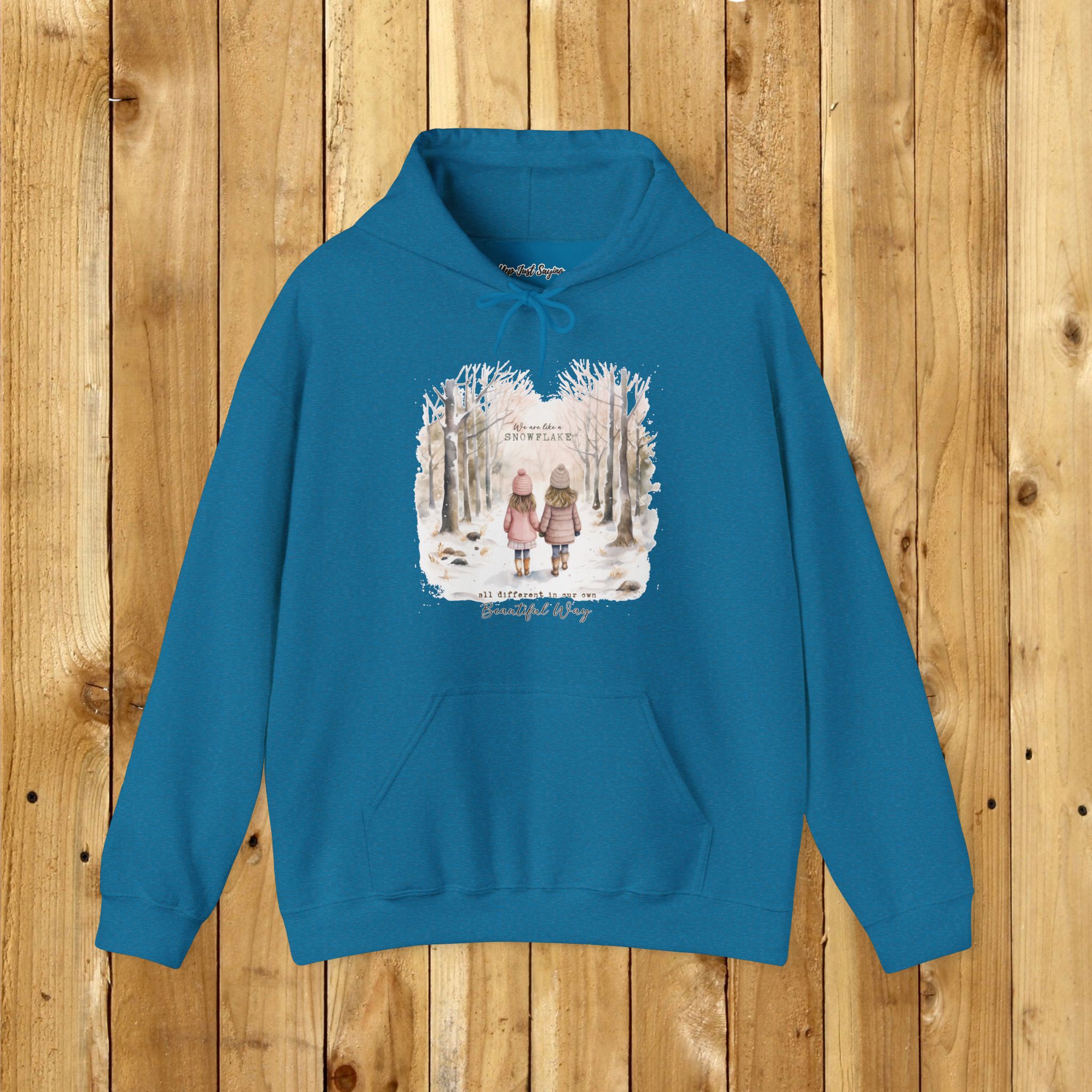 We Are Like A Snowflake Unisex Heavy Blend™ Hooded Sweatshirt, Two Friends Walking Down the Lane - Image 41