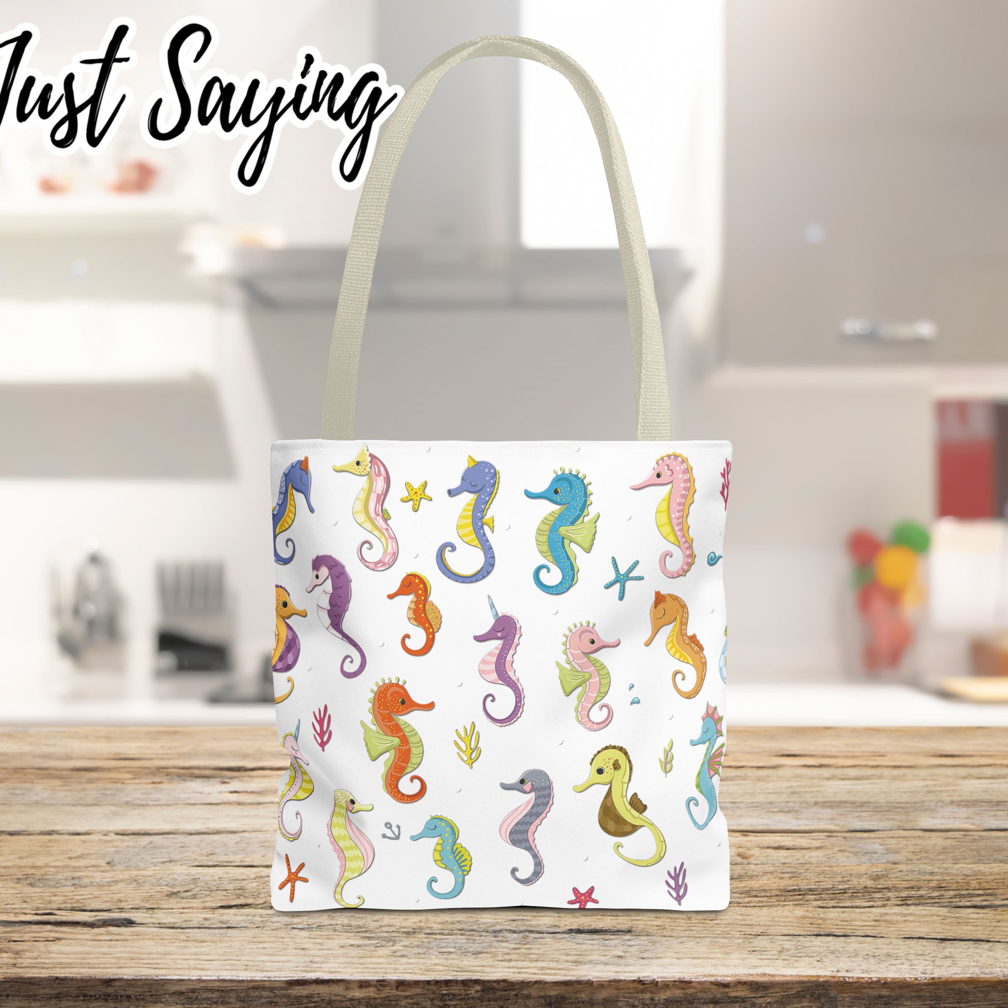 Beautiful Seahorses Tote Bag, Grocery Shopping On The Go Travel Strong Durable Over The Shoulder Sack - Image 37