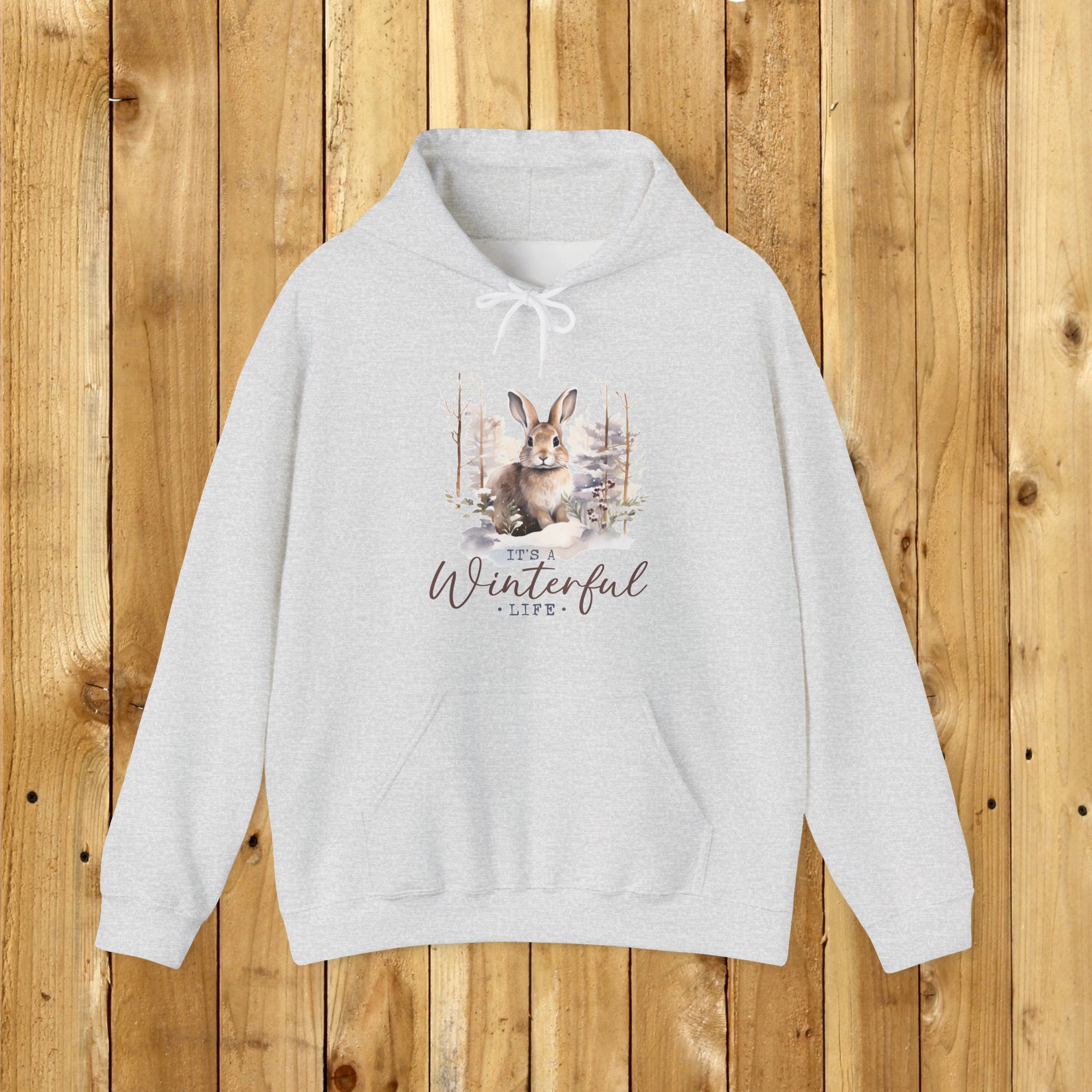 Its A Winterful Life Unisex Heavy Blend™ Hooded Sweatshirt, Winter Funny Bunny Hoodie - Image 9