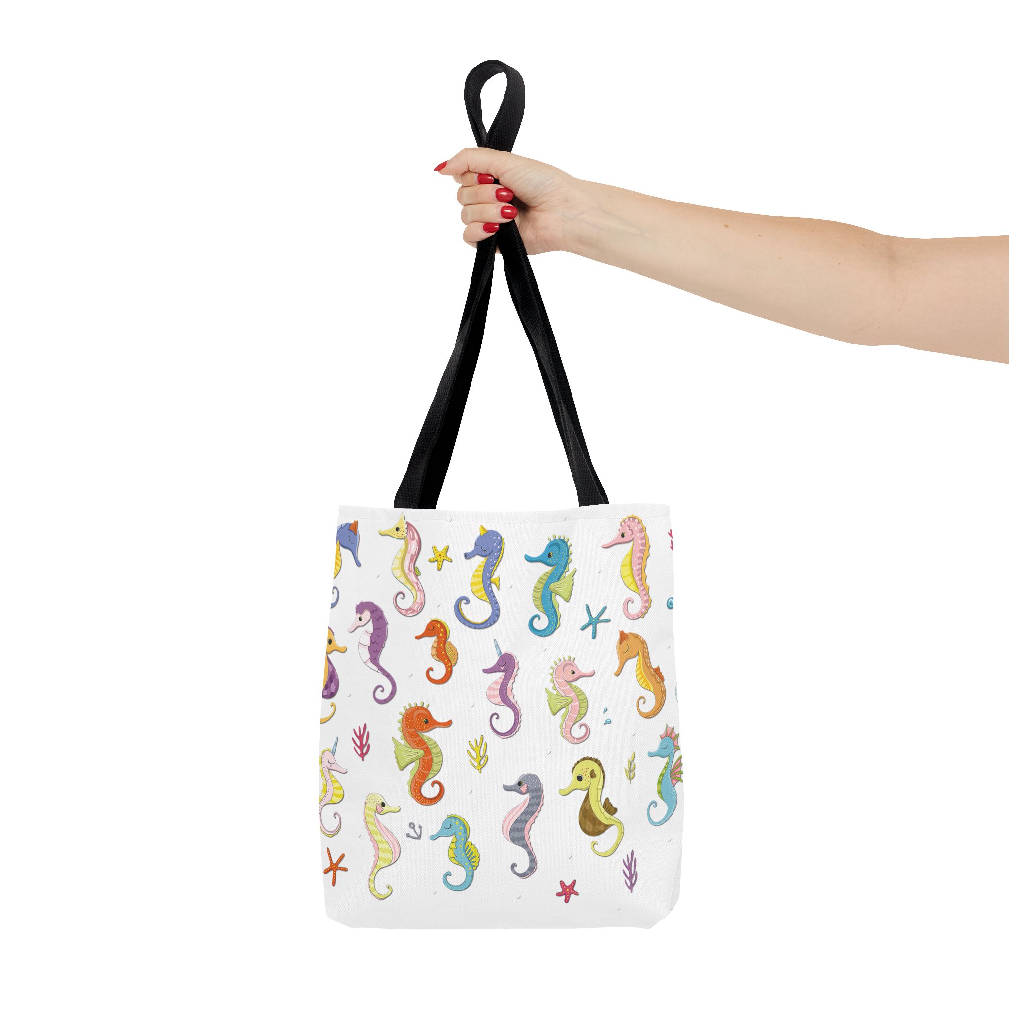 Beautiful Seahorses Tote Bag, Grocery Shopping On The Go Travel Strong Durable Over The Shoulder Sack - Image 4