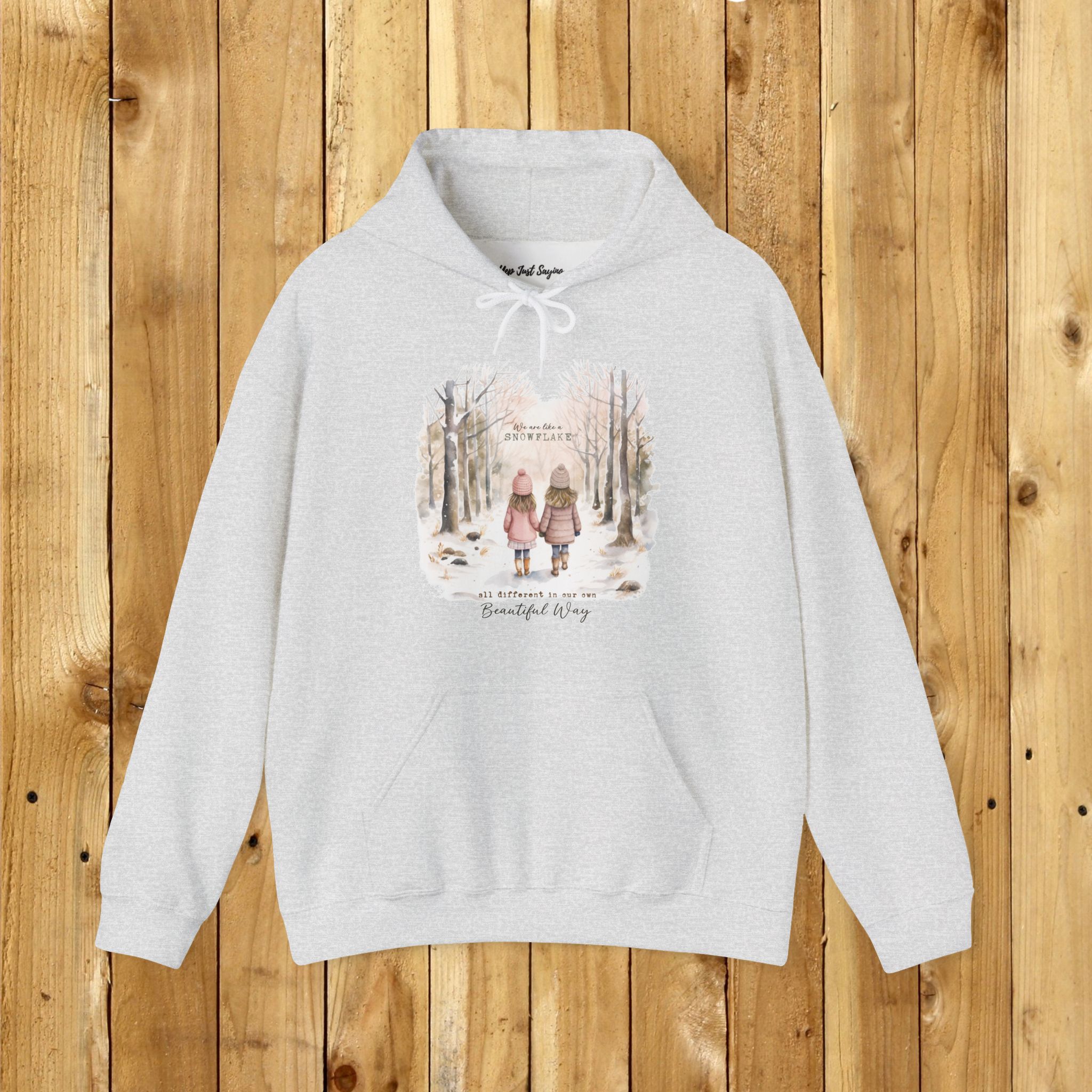 We Are Like A Snowflake Unisex Heavy Blend™ Hooded Sweatshirt, Two Friends Walking Down the Lane - Image 9