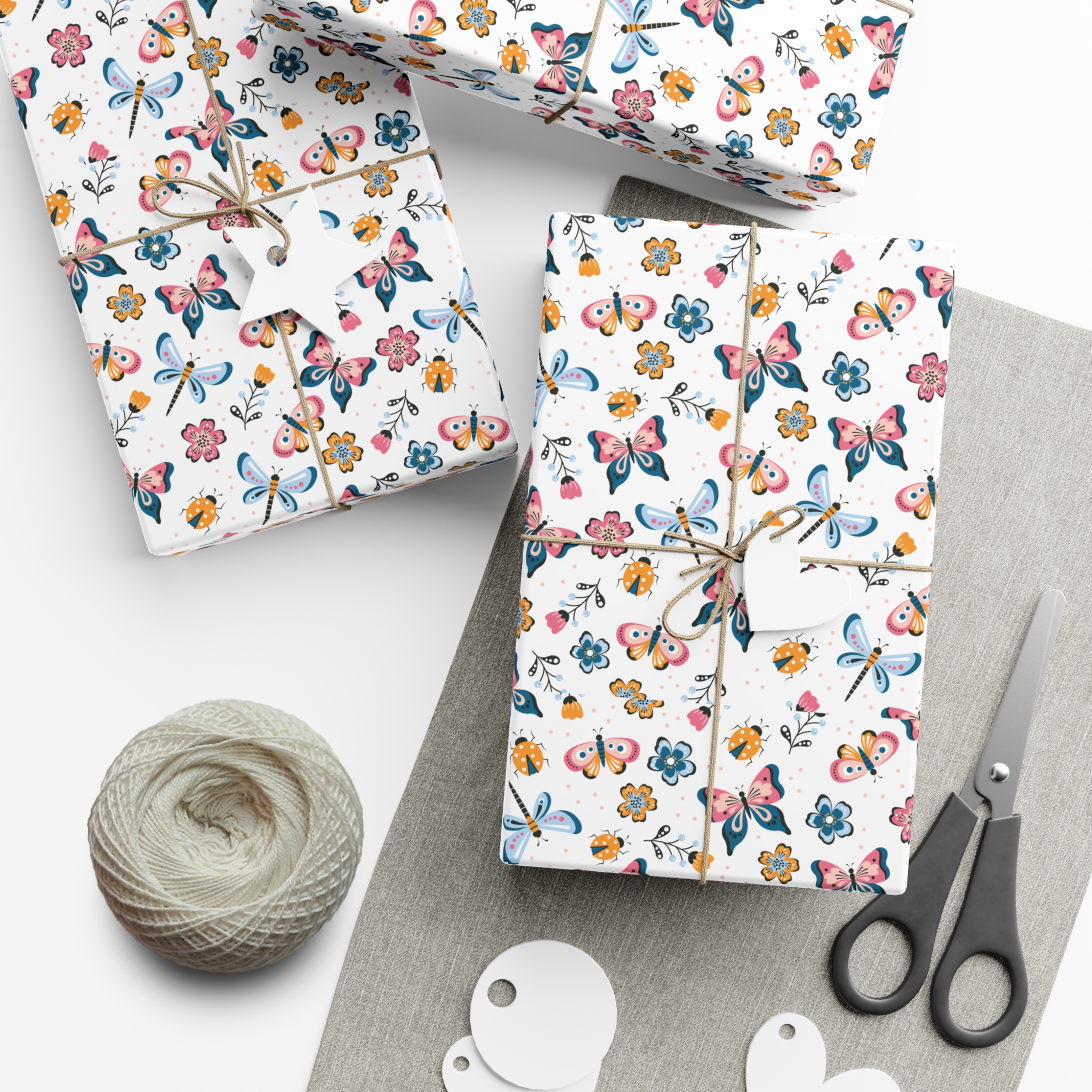 Butterflies Gift Wrap Papers, Beautiful Springtime Wrapping Paper