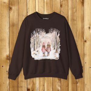 We Are Like A Snowflake Unisex Heavy Blend™ Crewneck Sweatshirt, Two Friends Walking Down the Lane
