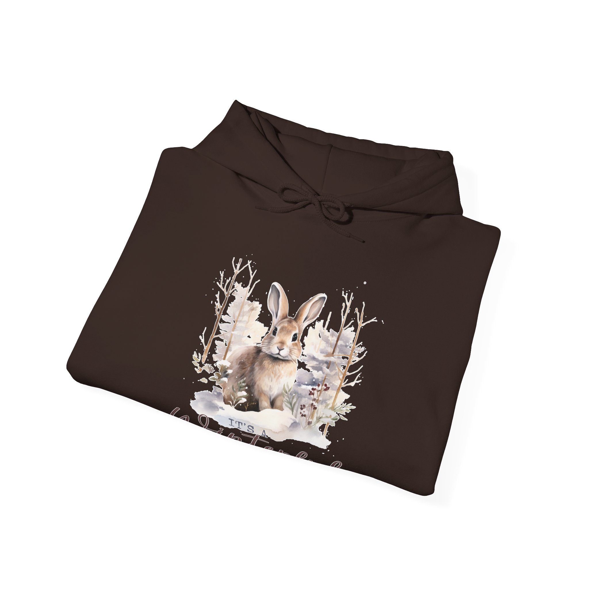Its A Winterful Life Unisex Heavy Blend™ Hooded Sweatshirt, Winter Funny Bunny Hoodie - Image 4