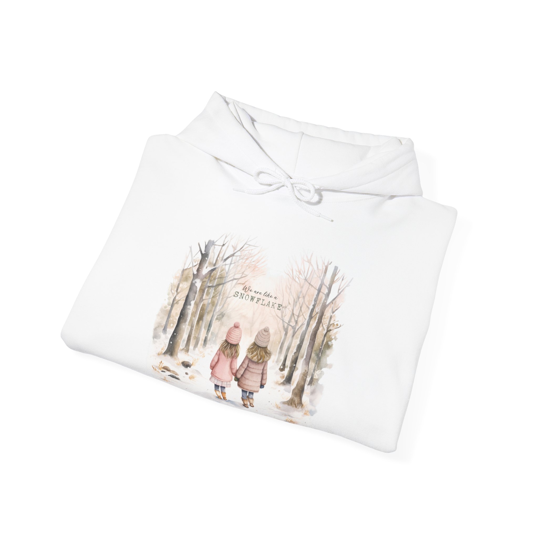 We Are Like A Snowflake Unisex Heavy Blend™ Hooded Sweatshirt, Two Friends Walking Down the Lane - Image 8