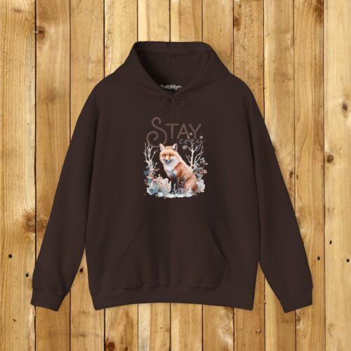 Stay Cozy Red Fox Unisex Heavy Blend™ Hooded Sweatshirt, Winterland Red Fox in the Woods