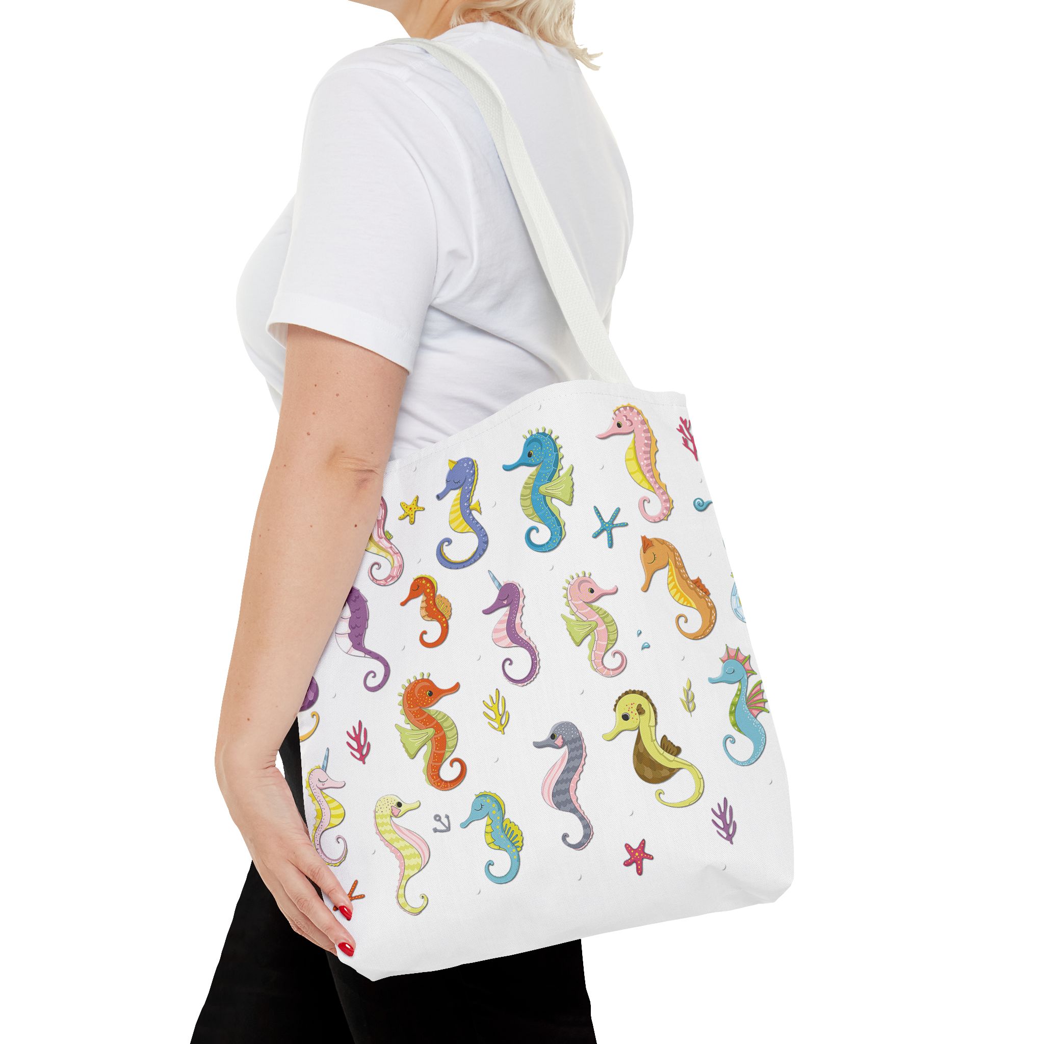 Beautiful Seahorses Tote Bag, Grocery Shopping On The Go Travel Strong Durable Over The Shoulder Sack - Image 32
