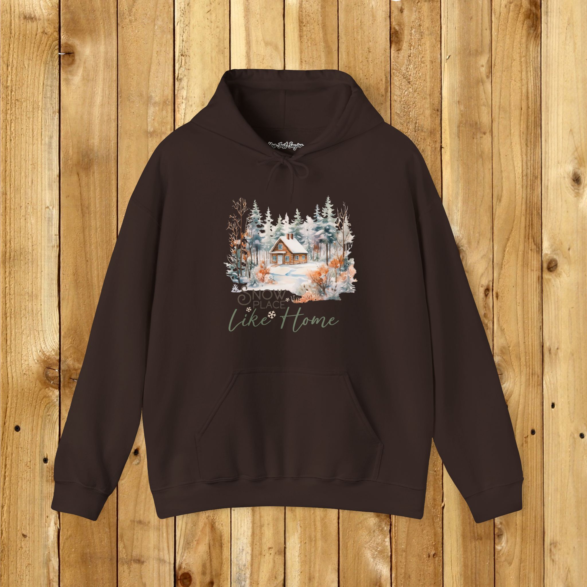 Snow Place Like Home Unisex Heavy Blend™ Hooded Sweatshirt, Cozy Winter Home Hoodie