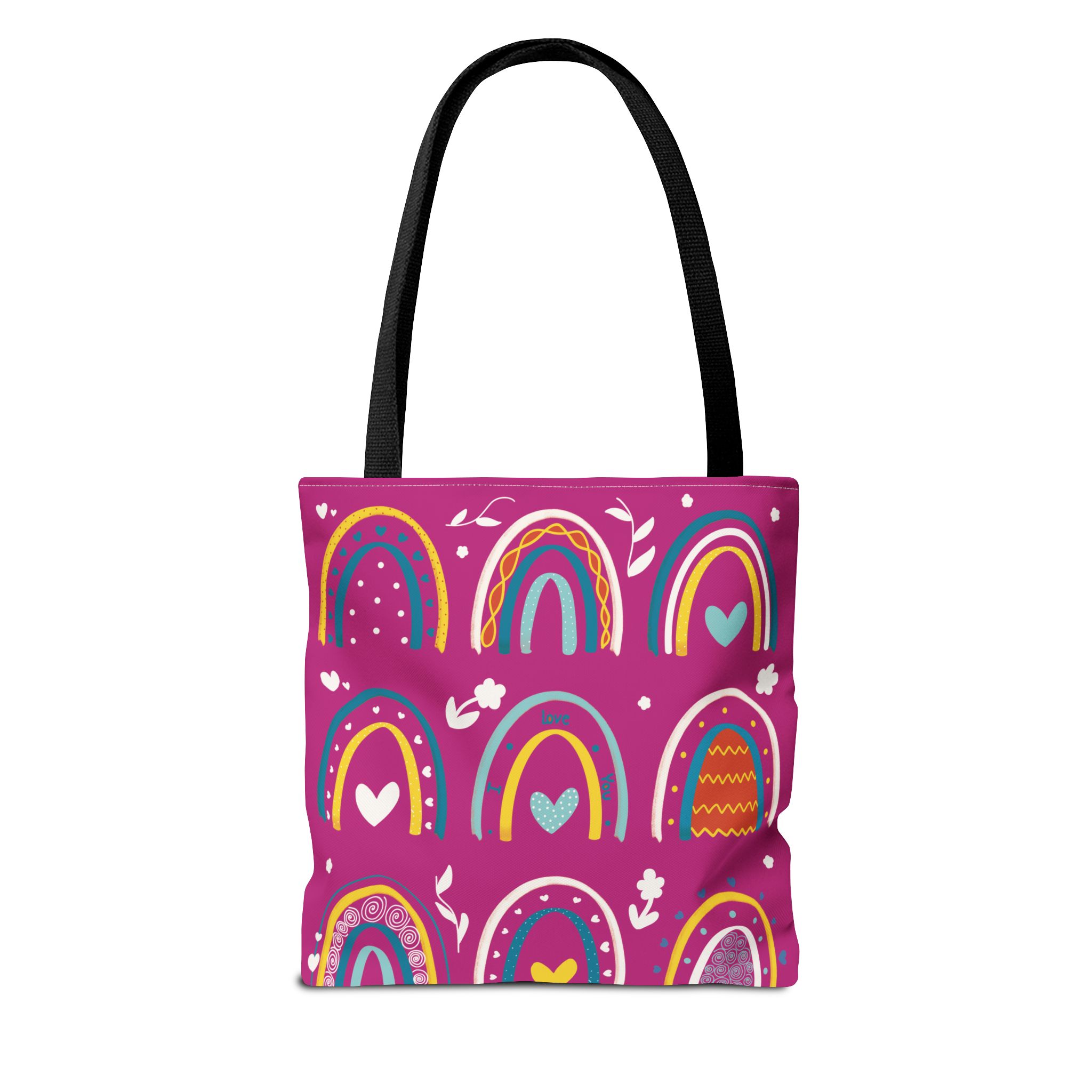 Boho Rainbow Colors Pink Tote Bag All Over Print - Image 2