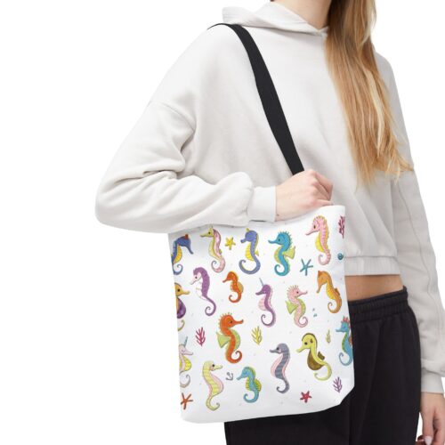 Beautiful Seahorses Tote Bag, Grocery Shopping On The Go Travel Strong Durable Over The Shoulder Sack