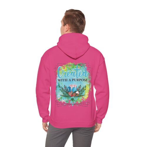 Christian 'Created With A Purpose' Hoodie — Faith-Based Graphic Sweatshirt